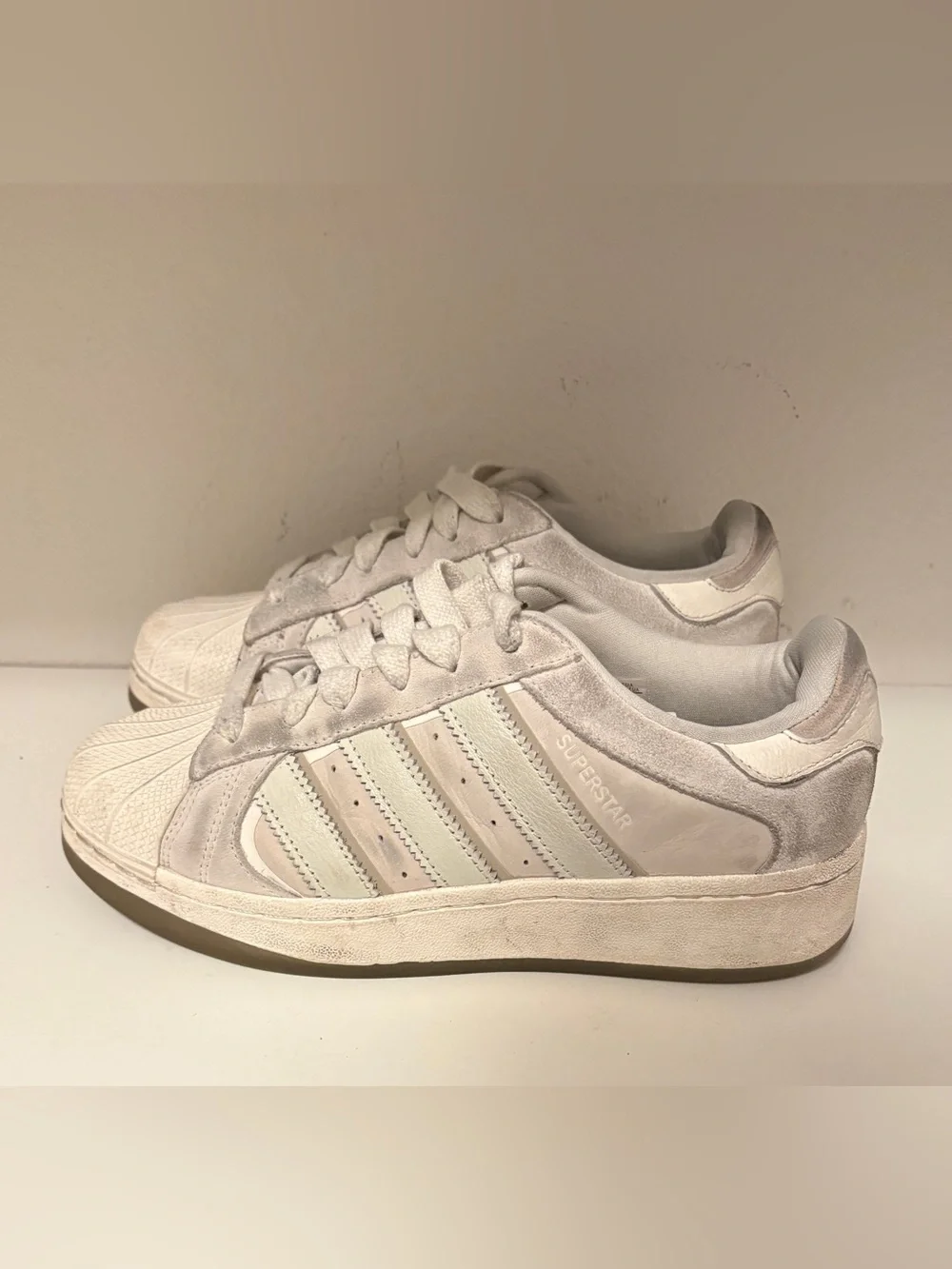 Adidas Women's Superstar XLG Essence in White Tint Chunky Platform Sneaker 7.5